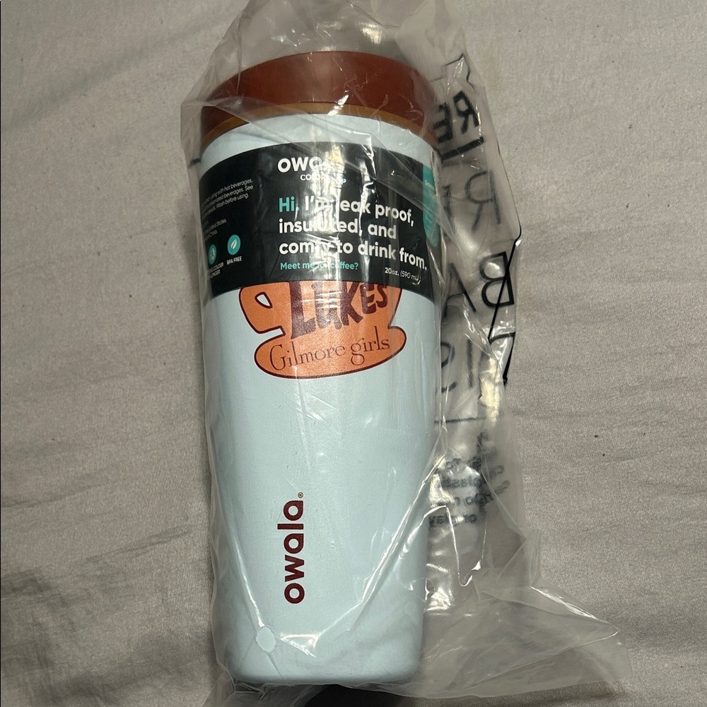 Gilmore Girls Lukes Owala Blue and Brown Tumbler
